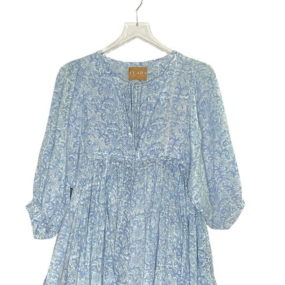 Blue Floral Midi Dress - Picture 4 of 8